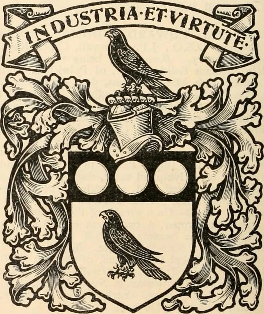 An illustration from Armorial families : a directory of gentlemen of coat-armour, 1905, leaf 177