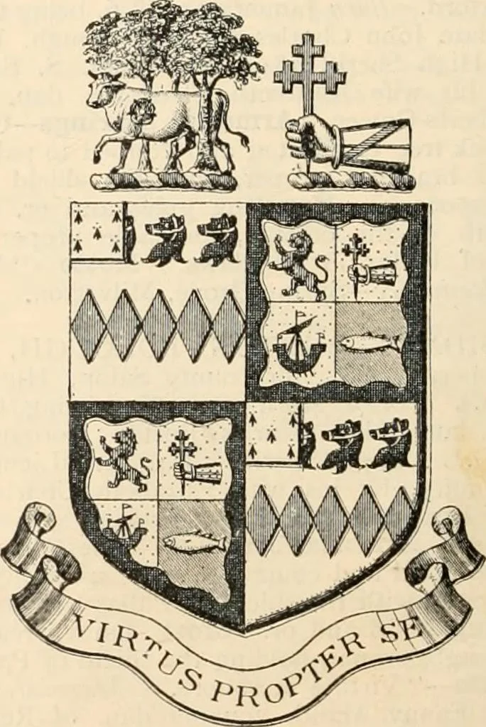An illustration from Armorial families : a directory of gentlemen of coat-armour, 1905, leaf 181