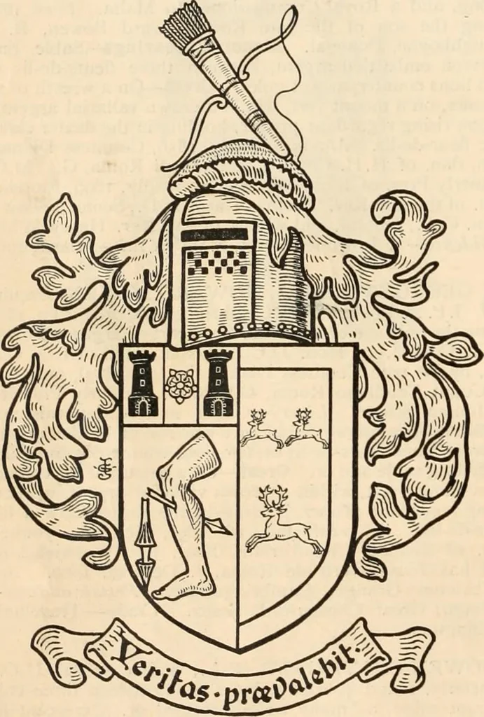 An illustration from Armorial families : a directory of gentlemen of coat-armour, 1905, leaf 185