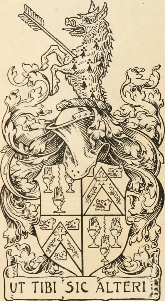 An illustration from Armorial families : a directory of gentlemen of coat-armour, 1905, leaf 186