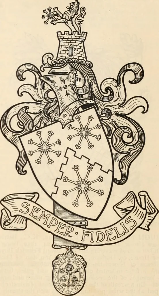 An illustration from Armorial families : a directory of gentlemen of coat-armour, 1905, leaf 190