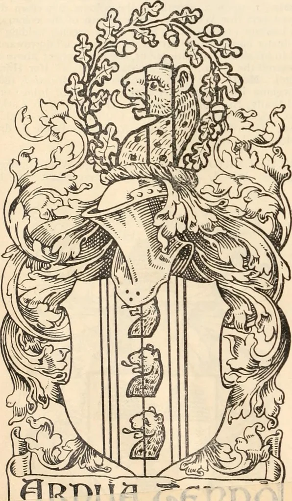 An illustration from Armorial families : a directory of gentlemen of coat-armour, 1905, leaf 195
