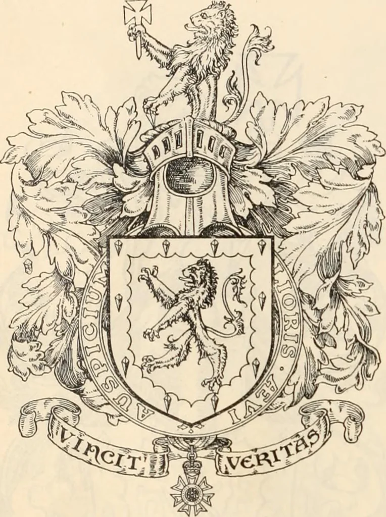 An illustration from Armorial families : a directory of gentlemen of coat-armour, 1905, leaf 199