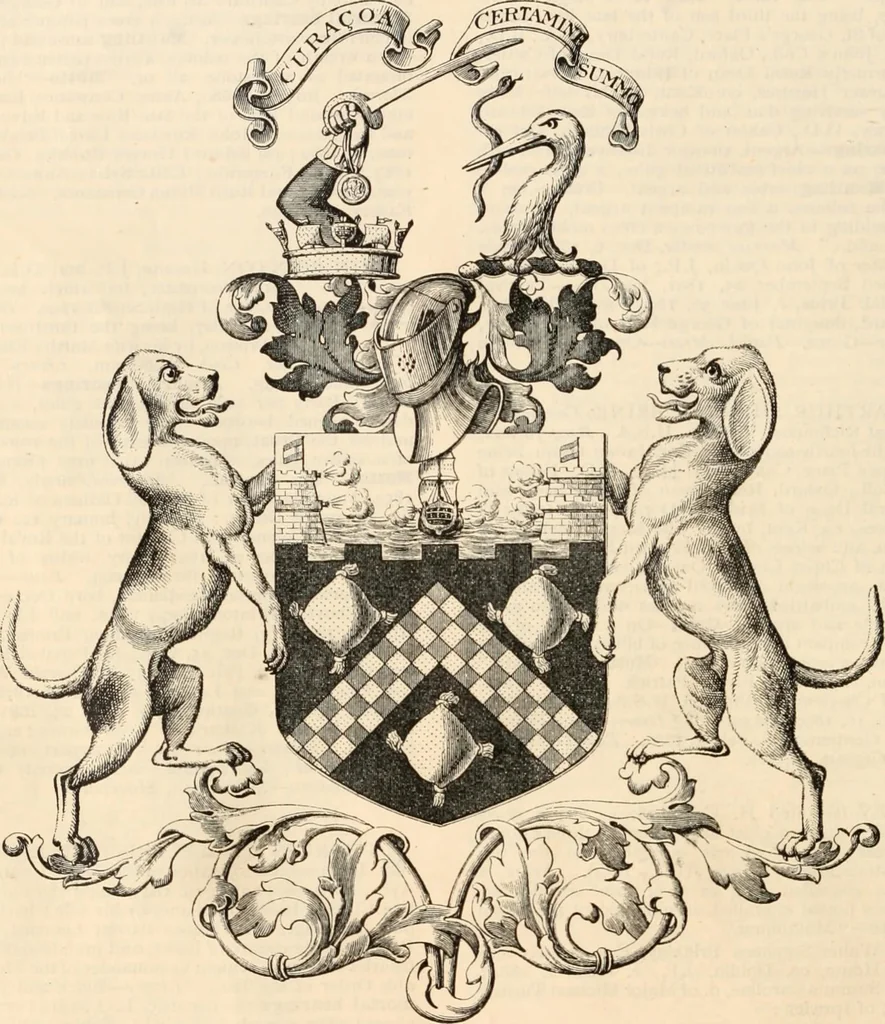 An illustration from Armorial families : a directory of gentlemen of coat-armour, 1905, leaf 205