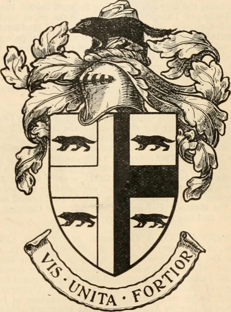 An illustration from Armorial families : a directory of gentlemen of coat-armour, 1905, leaf 210
