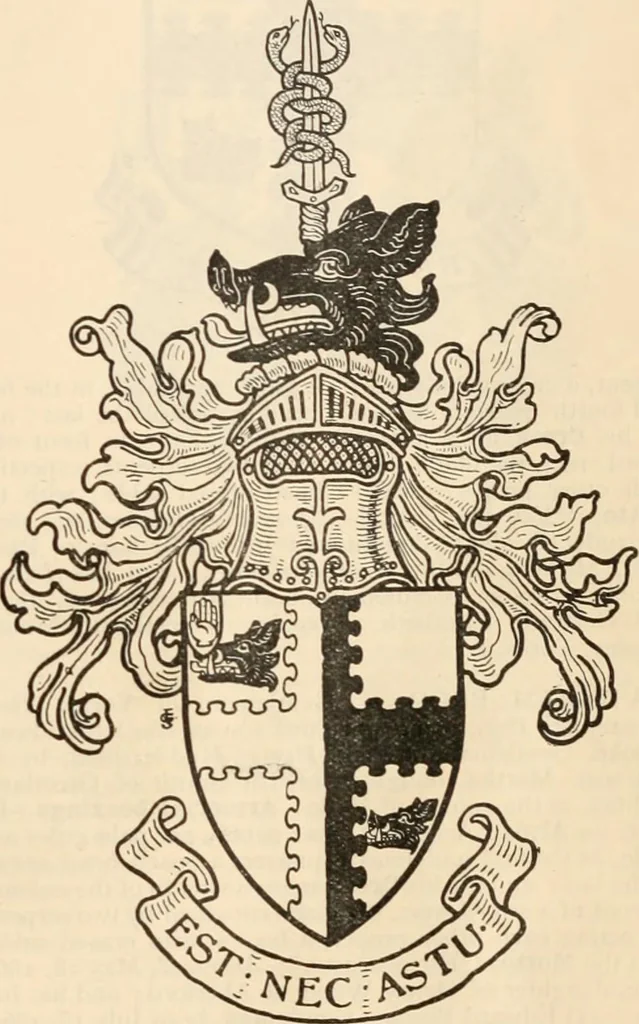 An illustration from Armorial families : a directory of gentlemen of coat-armour, 1905, leaf 212