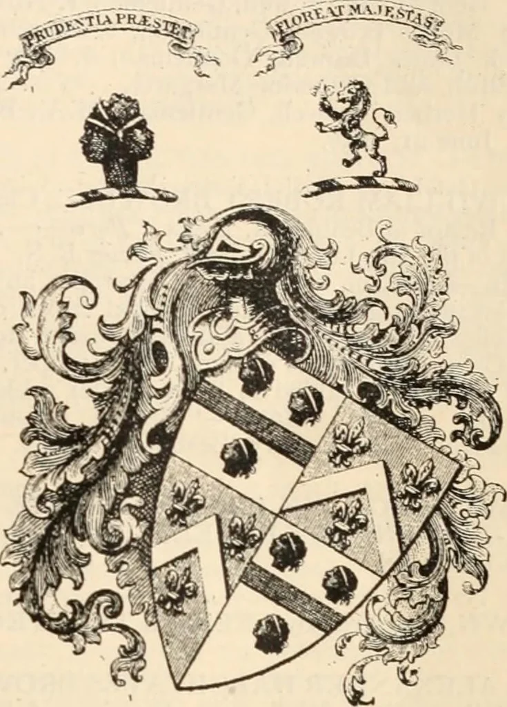 An illustration from Armorial families : a directory of gentlemen of coat-armour, 1905, leaf 214