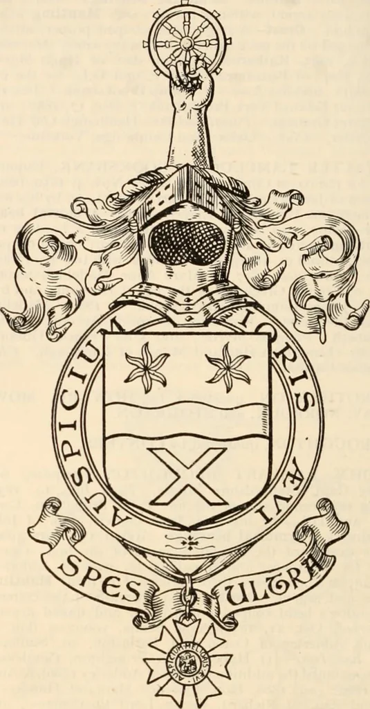 An illustration from Armorial families : a directory of gentlemen of coat-armour, 1905, leaf 215