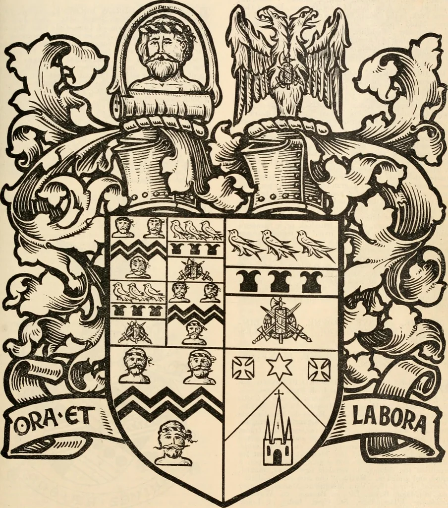 An illustration from Armorial families : a directory of gentlemen of coat-armour, 1905, leaf 218