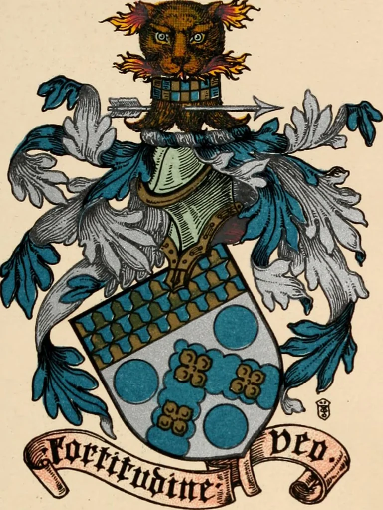 An illustration from Armorial families : a directory of gentlemen of coat-armour, 1905, leaf 222
