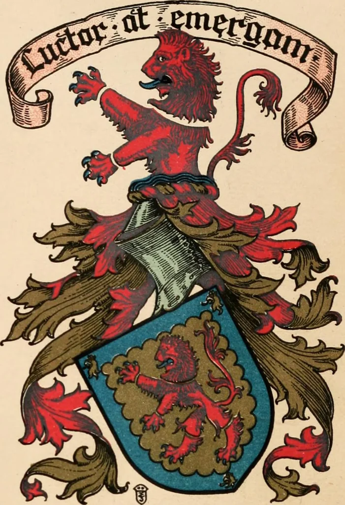 An illustration from Armorial families : a directory of gentlemen of coat-armour, 1905, leaf 222
