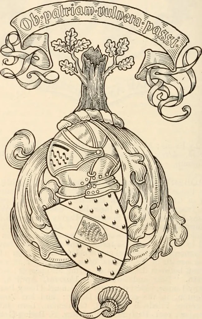 An illustration from Armorial families : a directory of gentlemen of coat-armour, 1905, leaf 239