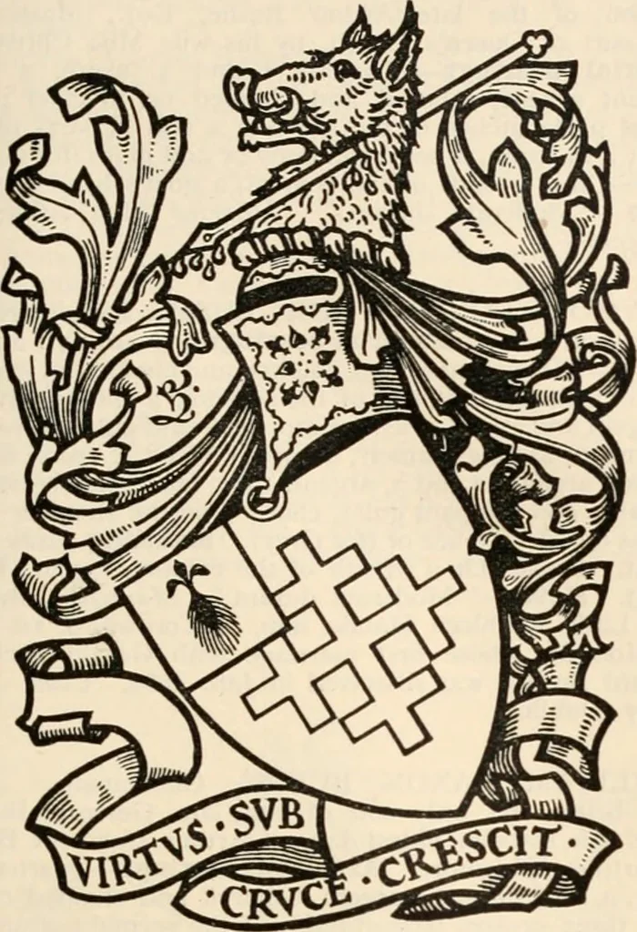 An illustration from Armorial families : a directory of gentlemen of coat-armour, 1905, leaf 244