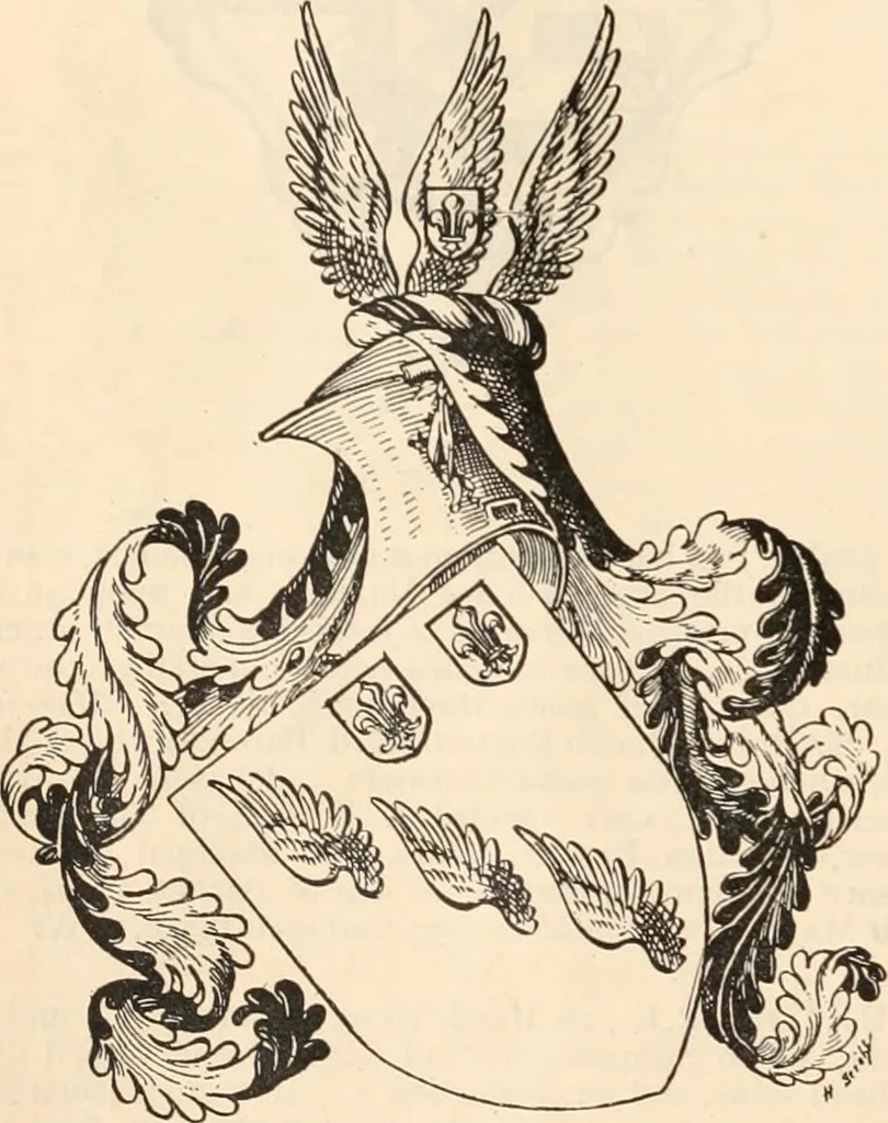 An illustration from Armorial families : a directory of gentlemen of coat-armour, 1905, leaf 253