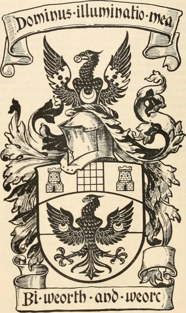 An illustration from Armorial families : a directory of gentlemen of coat-armour, 1905, leaf 254