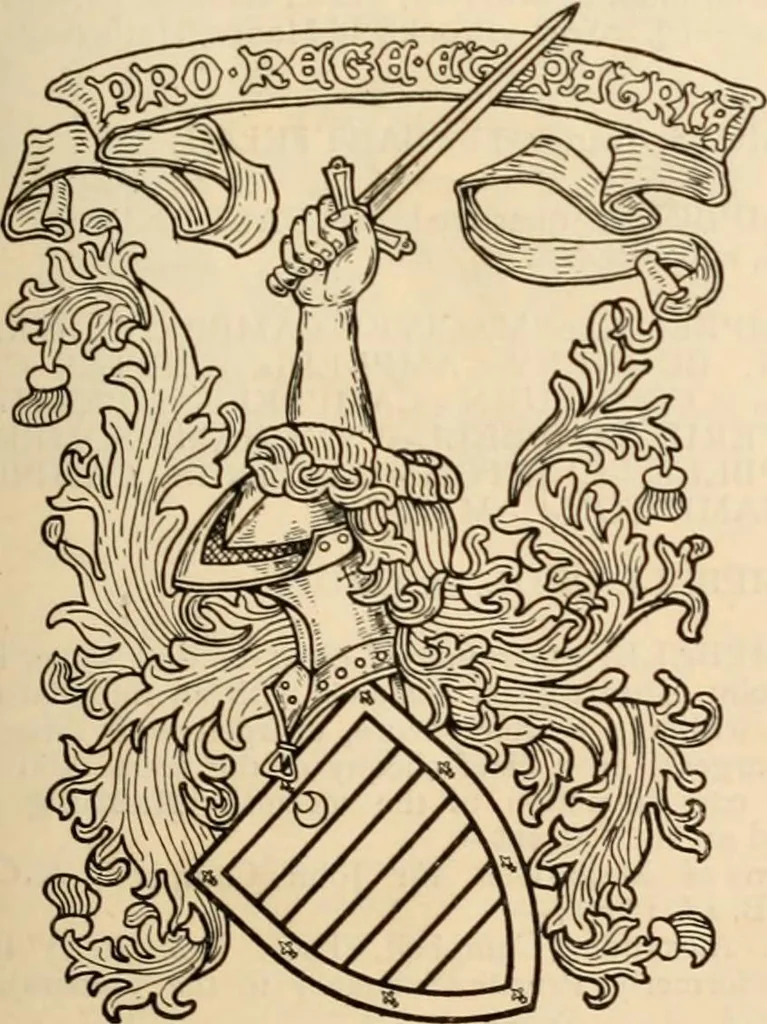 An illustration from Armorial families : a directory of gentlemen of coat-armour, 1905, leaf 258