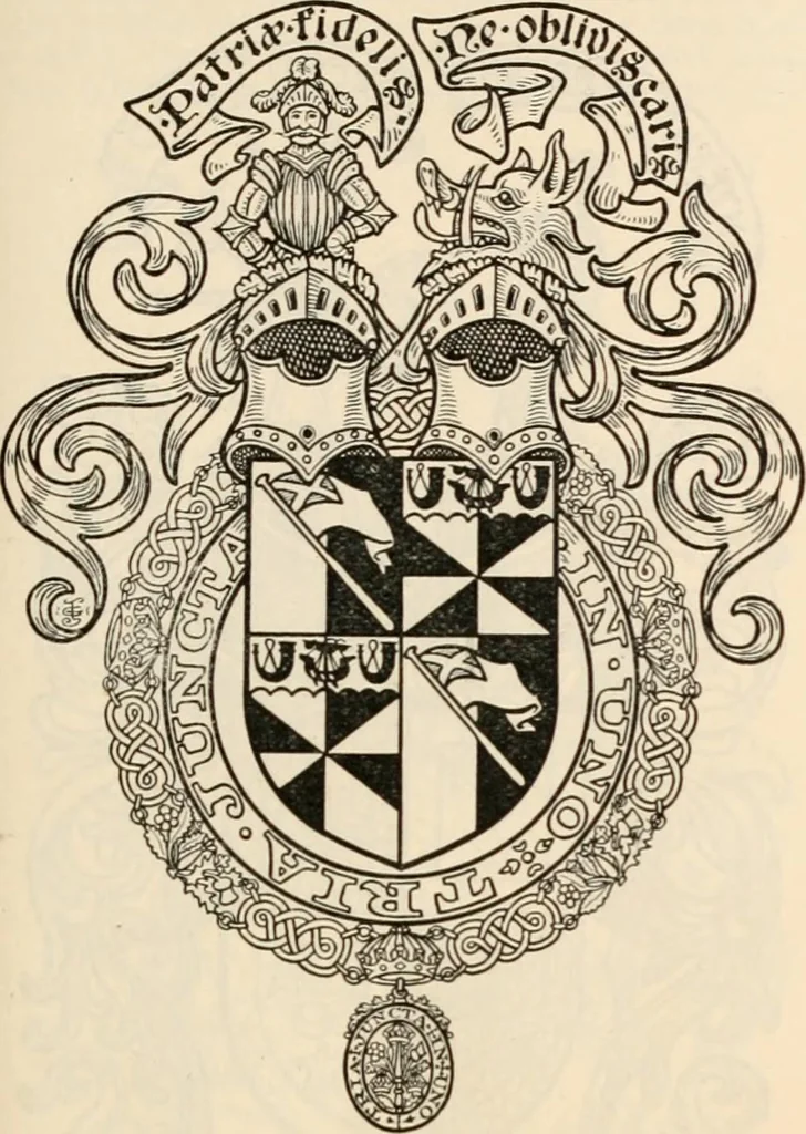 An illustration from Armorial families : a directory of gentlemen of coat-armour, 1905, leaf 264