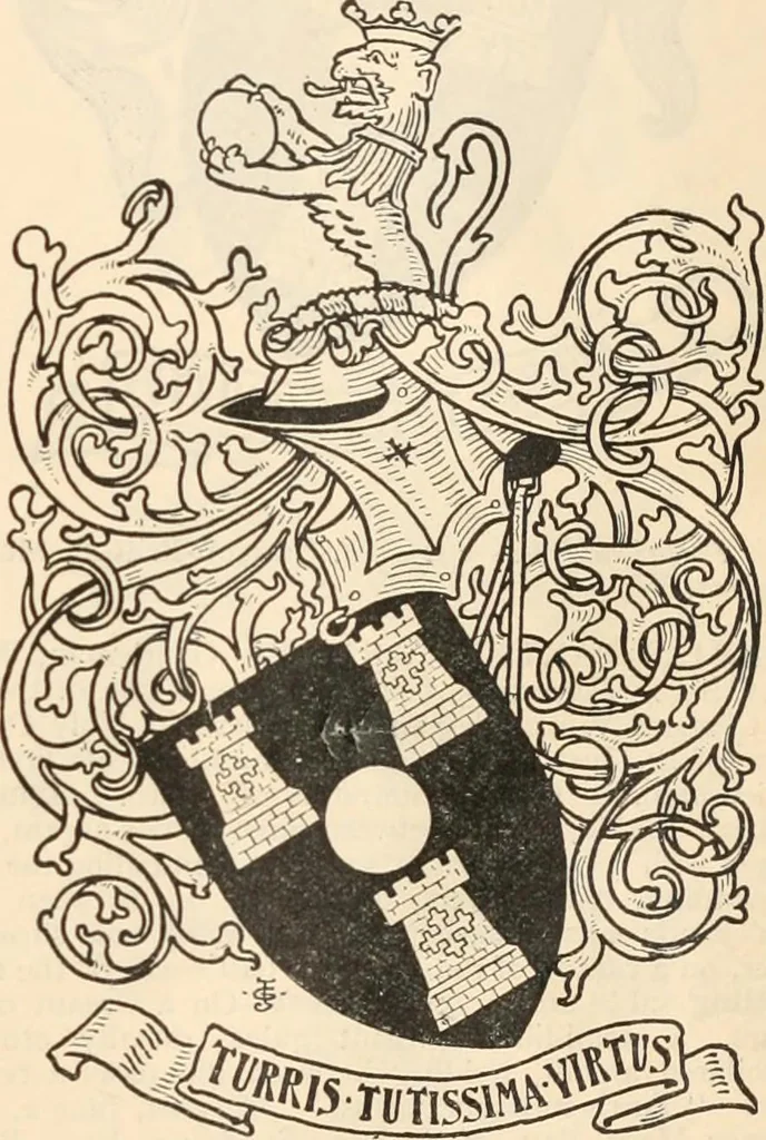 An illustration from Armorial families : a directory of gentlemen of coat-armour, 1905, leaf 268