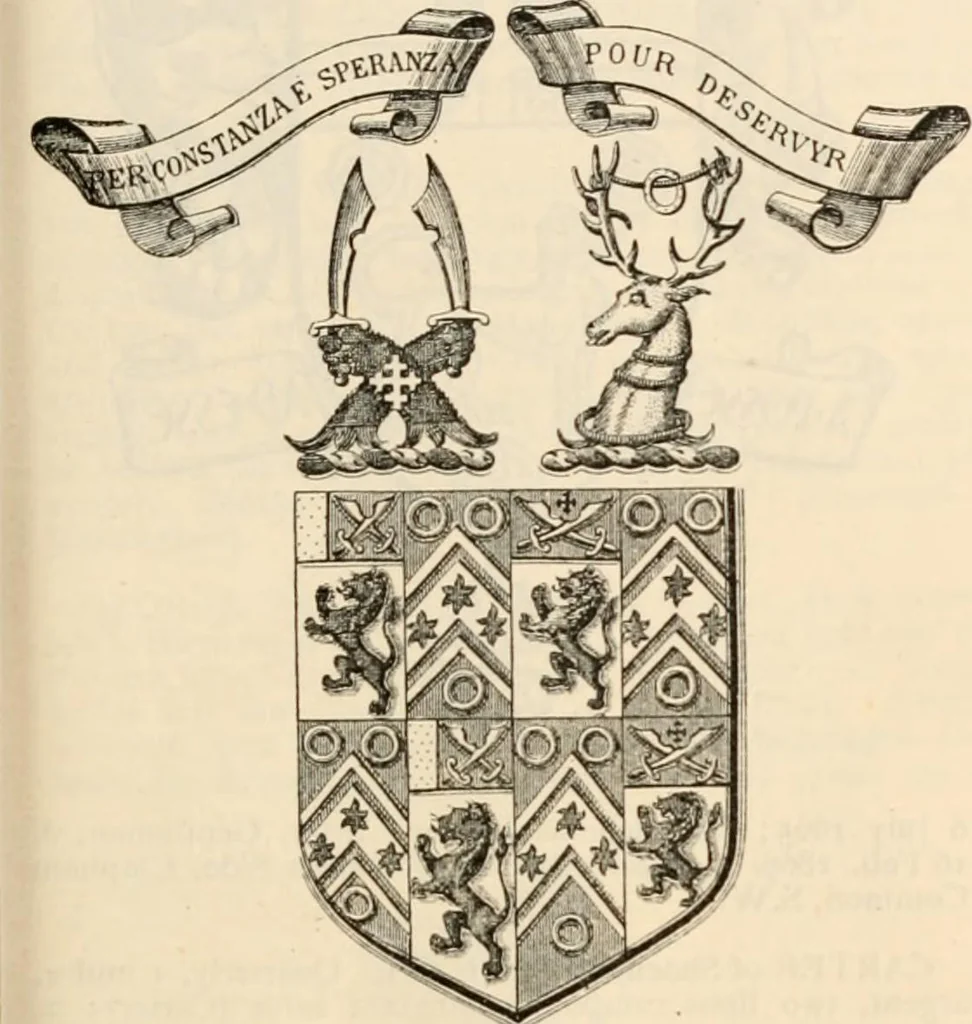 An illustration from Armorial families : a directory of gentlemen of coat-armour, 1905, leaf 276