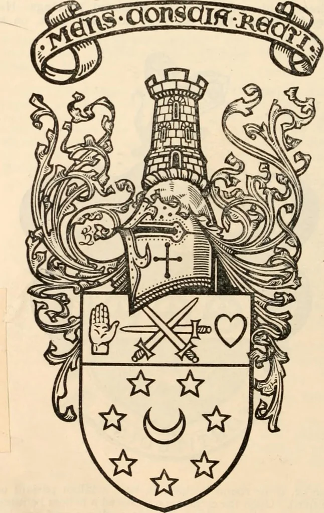An illustration from Armorial families : a directory of gentlemen of coat-armour, 1905, leaf 279