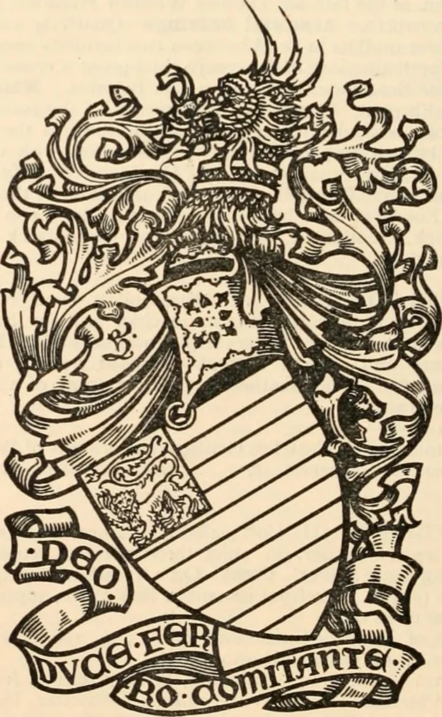 An illustration from Armorial families : a directory of gentlemen of coat-armour, 1905, leaf 285