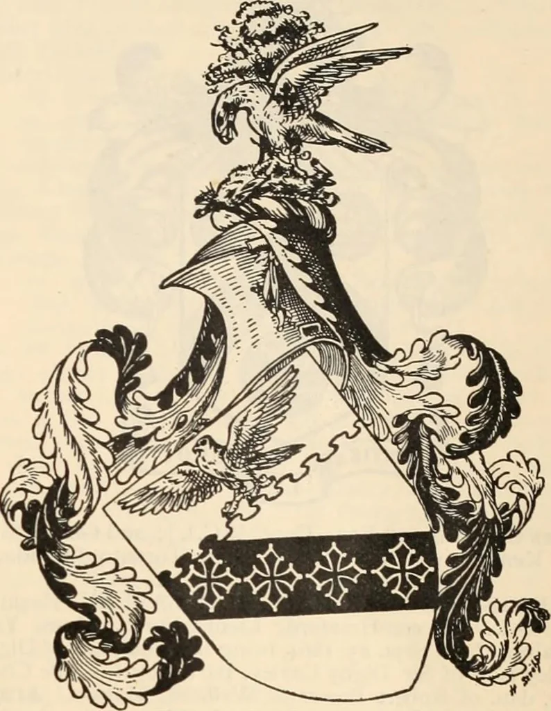 An illustration from Armorial families : a directory of gentlemen of coat-armour, 1905, leaf 292