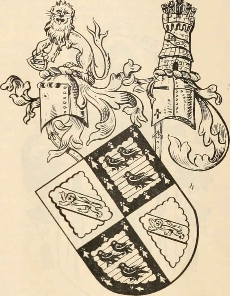 An illustration from Armorial families : a directory of gentlemen of coat-armour, 1905, leaf 308