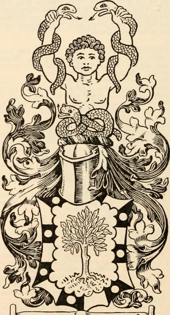 An illustration from Armorial families : a directory of gentlemen of coat-armour, 1905, leaf 331
