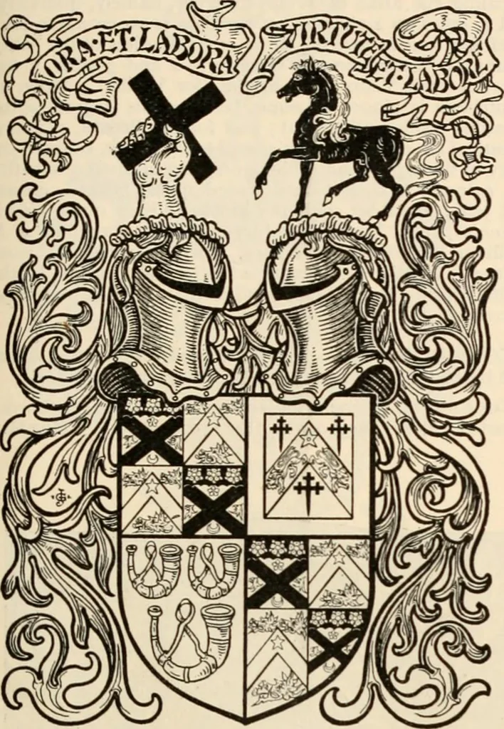 An illustration from Armorial families : a directory of gentlemen of coat-armour, 1905, leaf 336