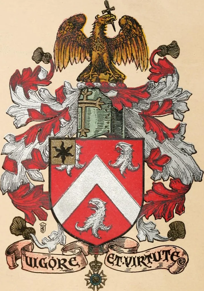 An illustration from Armorial families : a directory of gentlemen of coat-armour, 1905, leaf 390