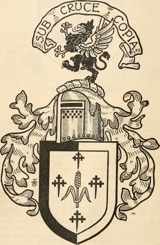 An illustration from Armorial families : a directory of gentlemen of coat-armour, 1905, leaf 392