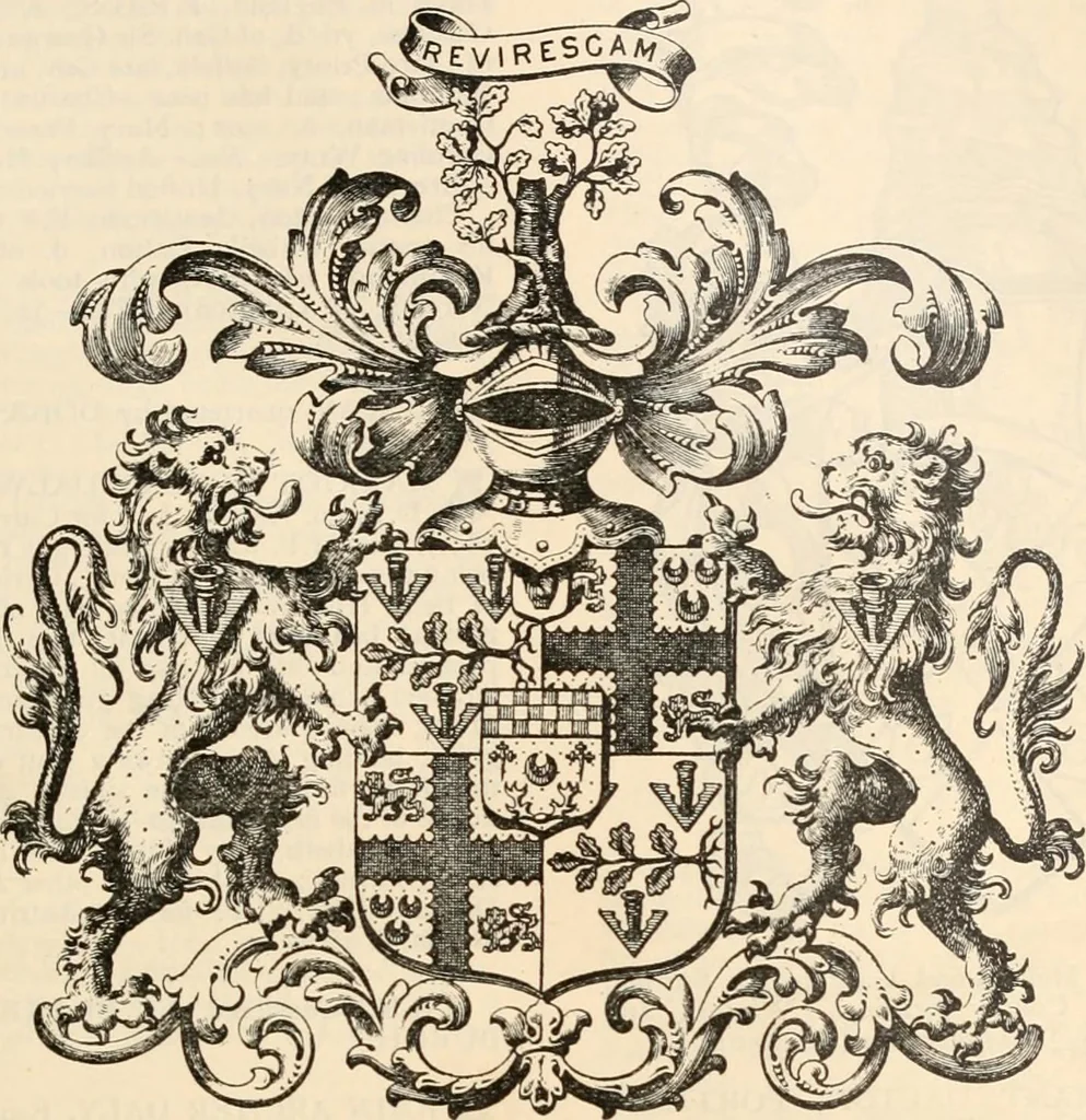 An illustration from Armorial families : a directory of gentlemen of coat-armour, 1905, leaf 406