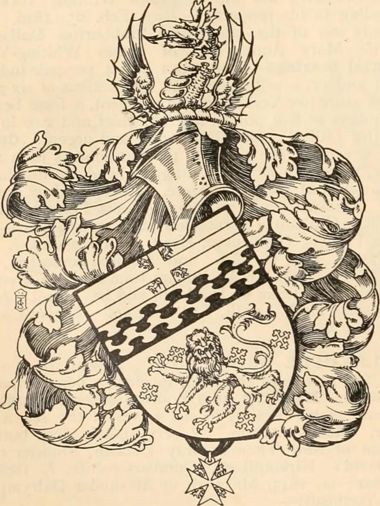 An illustration from Armorial families : a directory of gentlemen of coat-armour, 1905, leaf 407