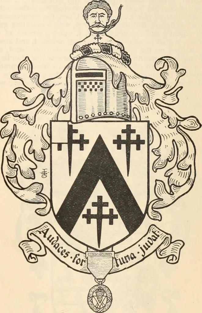 An illustration from Armorial families : a directory of gentlemen of coat-armour, 1905, leaf 418