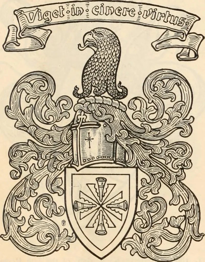 An illustration from Armorial families : a directory of gentlemen of coat-armour, 1905, leaf 421
