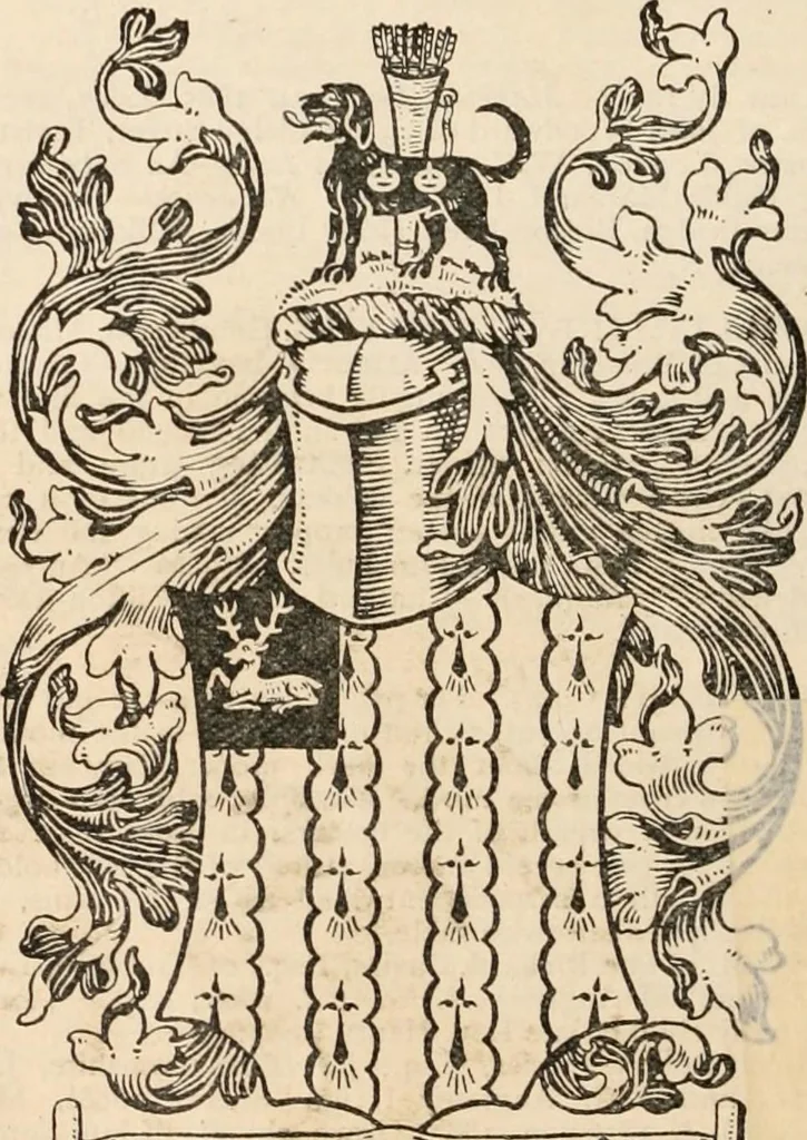 An illustration from Armorial families : a directory of gentlemen of coat-armour, 1905, leaf 423