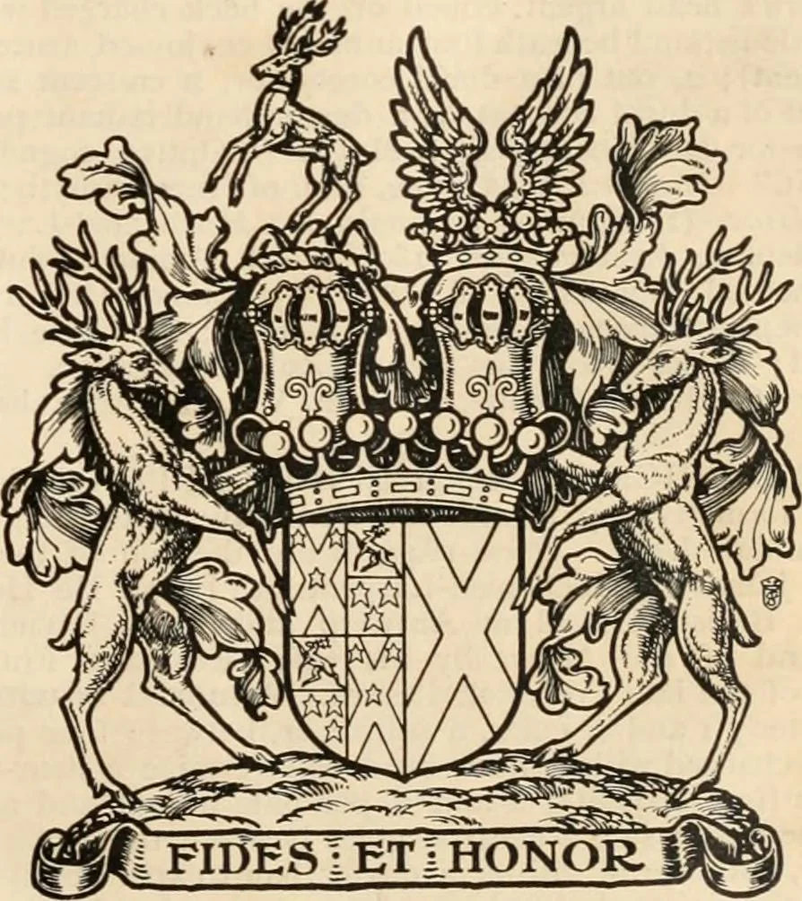 An illustration from Armorial families : a directory of gentlemen of coat-armour, 1905, leaf 428