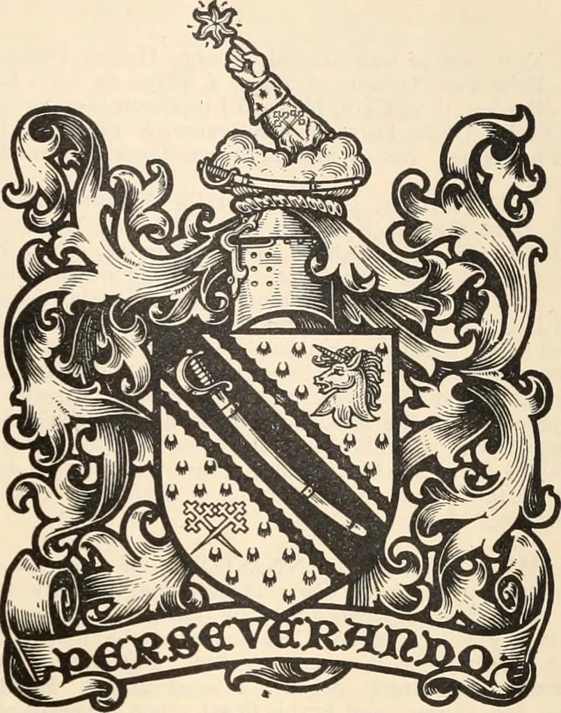 An illustration from Armorial families : a directory of gentlemen of coat-armour, 1905, leaf 434