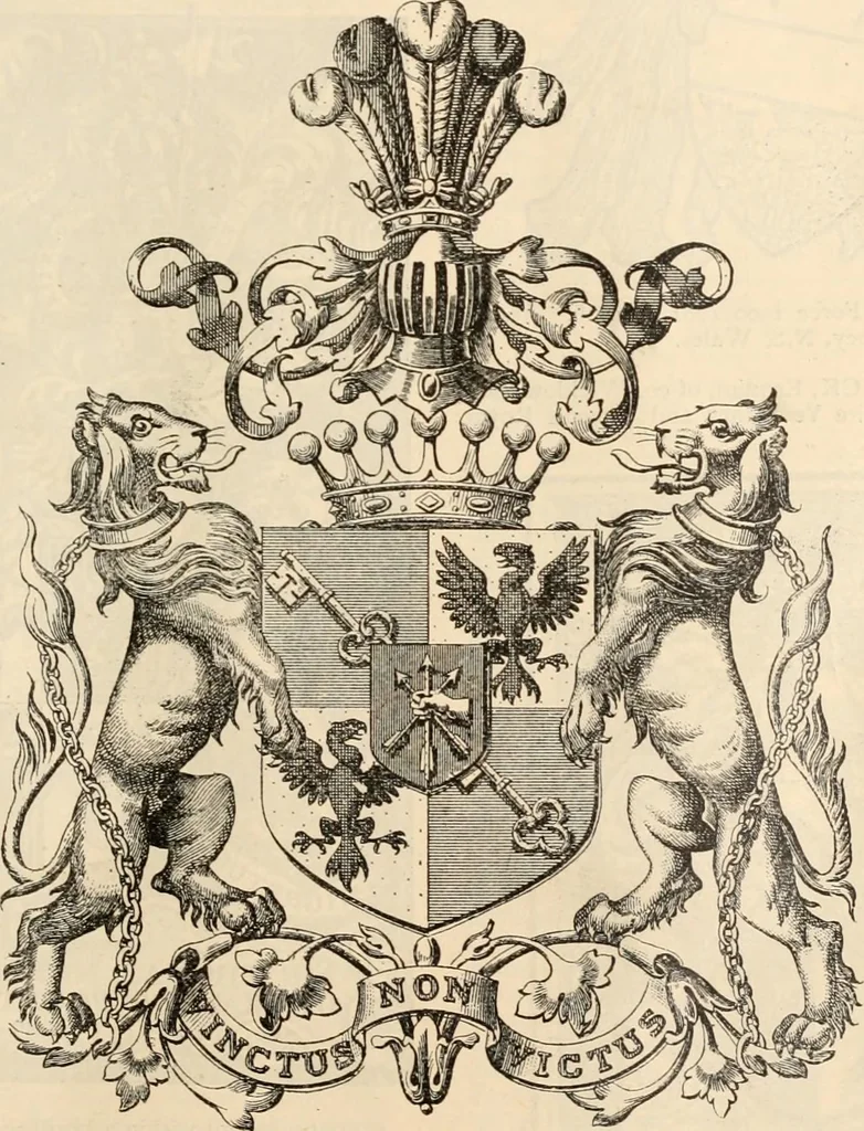 An illustration from Armorial families : a directory of gentlemen of coat-armour, 1905, leaf 442