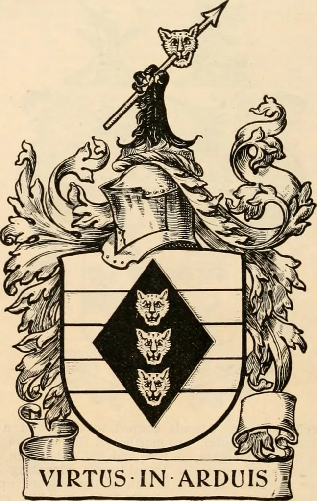 An illustration from Armorial families : a directory of gentlemen of coat-armour, 1905, leaf 455