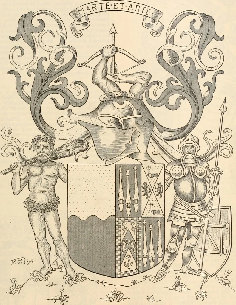 An illustration from Armorial families : a directory of gentlemen of coat-armour, 1905, leaf 462