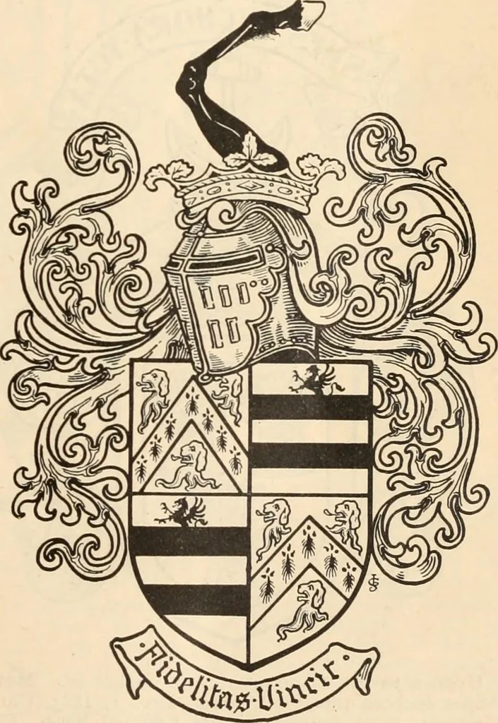 An illustration from Armorial families : a directory of gentlemen of coat-armour, 1905, leaf 476