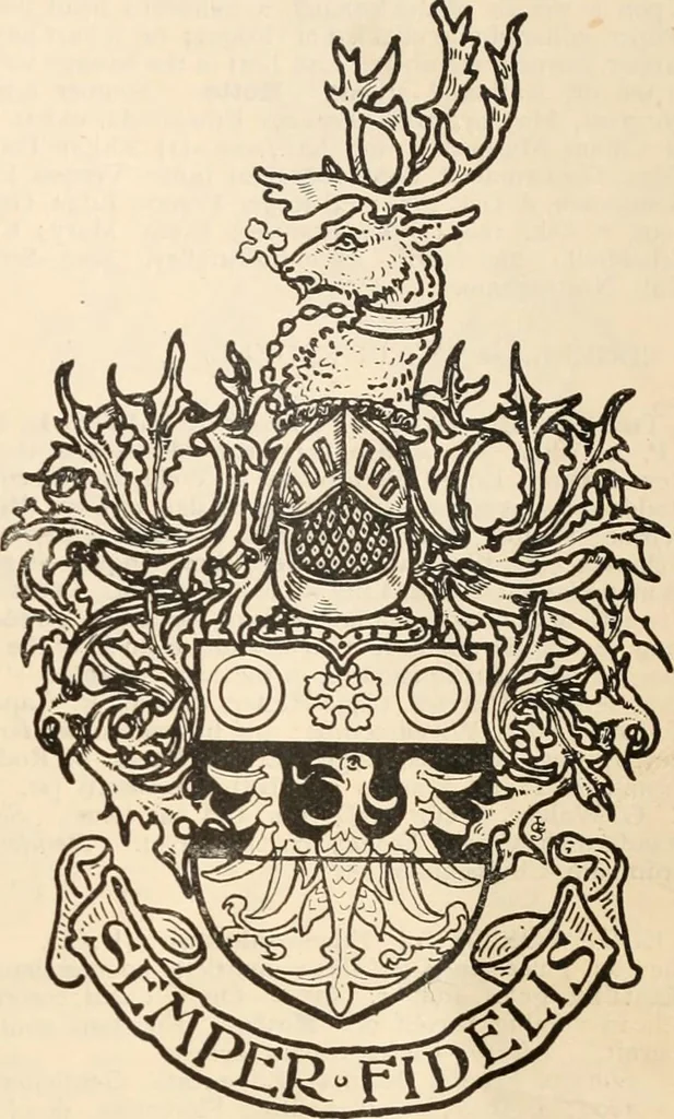 An illustration from Armorial families : a directory of gentlemen of coat-armour, 1905, leaf 486