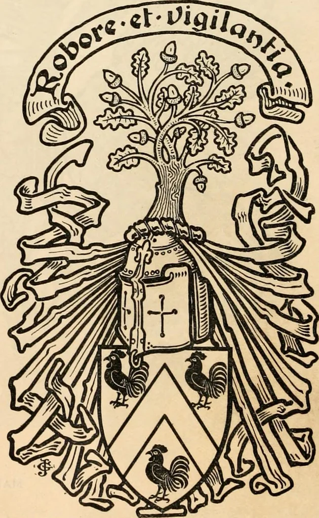 An illustration from Armorial families : a directory of gentlemen of coat-armour, 1905, leaf 49