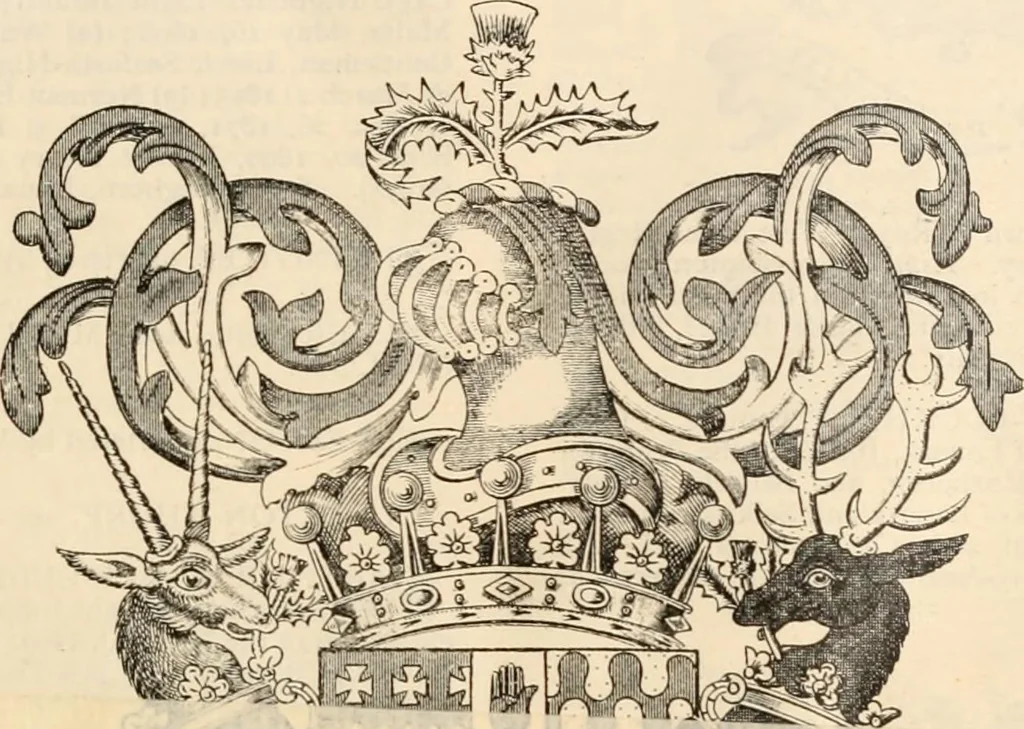 An illustration from Armorial families : a directory of gentlemen of coat-armour, 1905, leaf 494