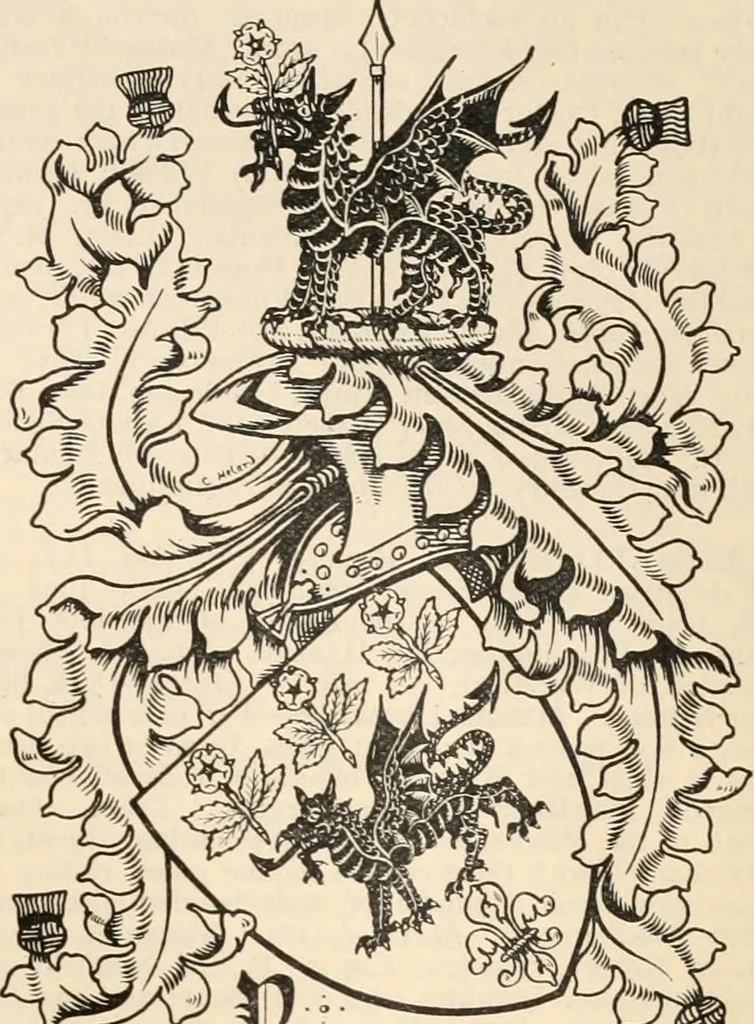 An illustration from Armorial families : a directory of gentlemen of coat-armour, 1905, leaf 508
