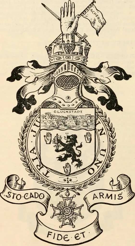 An illustration from Armorial families : a directory of gentlemen of coat-armour, 1905, leaf 519