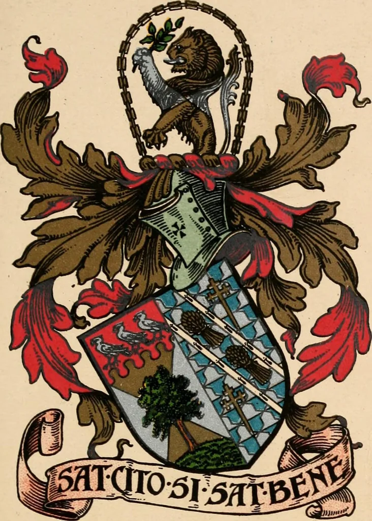 An illustration from Armorial families : a directory of gentlemen of coat-armour, 1905, leaf 54