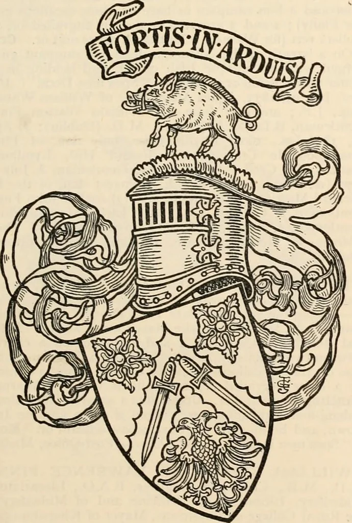 An illustration from Armorial families : a directory of gentlemen of coat-armour, 1905, leaf 542