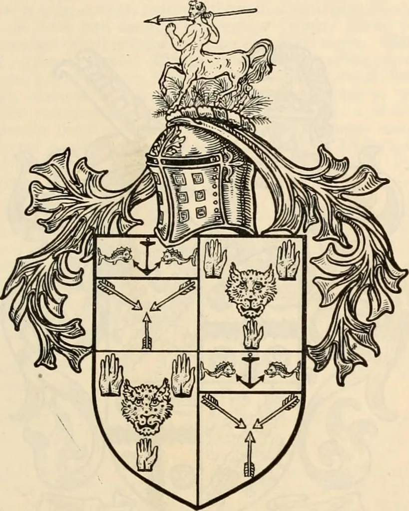 An illustration from Armorial families : a directory of gentlemen of coat-armour, 1905, leaf 554